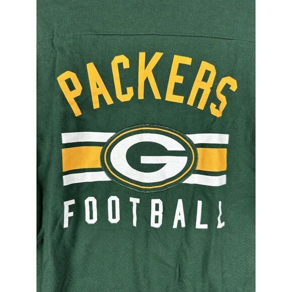 Green Bay Packers NFL Long Sleeve Shirt Stripes Green Gold Men’s Medium Majestic - Picture 2 of 5